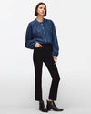 High-Waisted Slim Kick B(Air) Jeans – Full Front View in Black Rinse