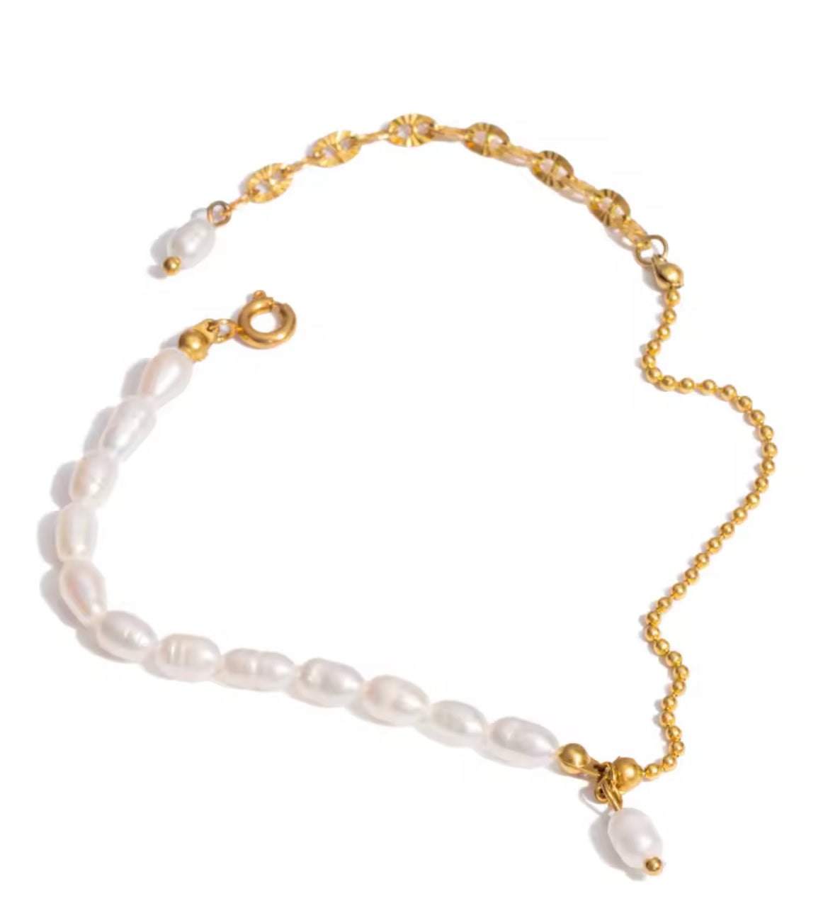 HoopLa Sedna Pearl Bracelet pearl chain detail view Lemonberry Aurora