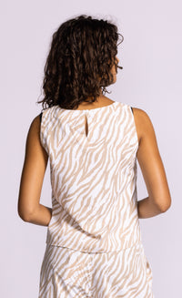 Pink Martini Roscoe Top Zebra Print Sleeveless Blouse