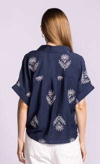 Pink Martini Reese Top Printed Short Sleeve Blouse