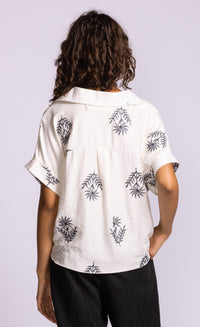 Pink Martini Reese Top Printed Short Sleeve Blouse