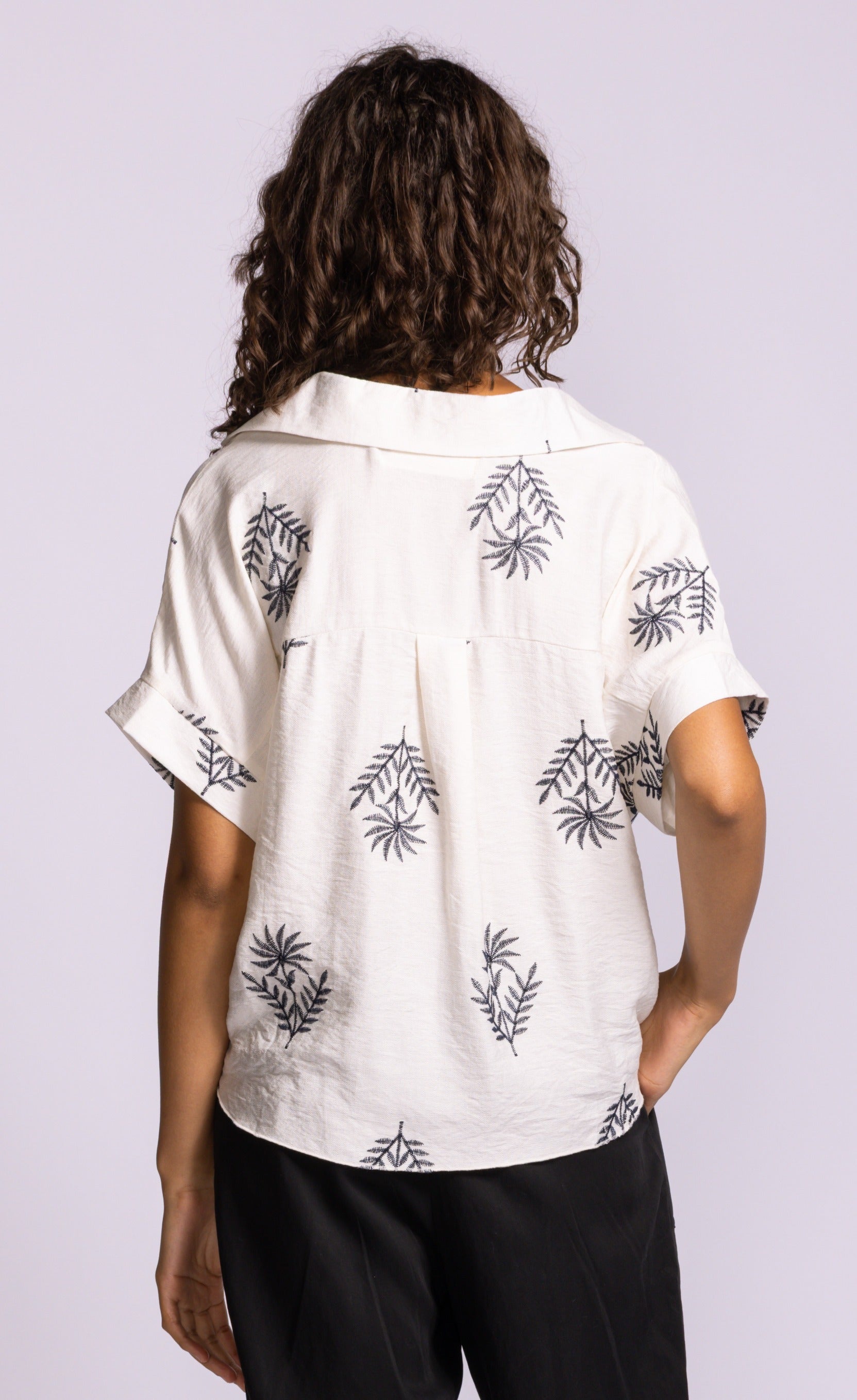 Pink Martini Reese Top Printed Short Sleeve Blouse