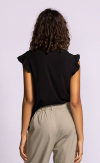 Pink Martini Lizzy Top Flutter Sleeve Blouse