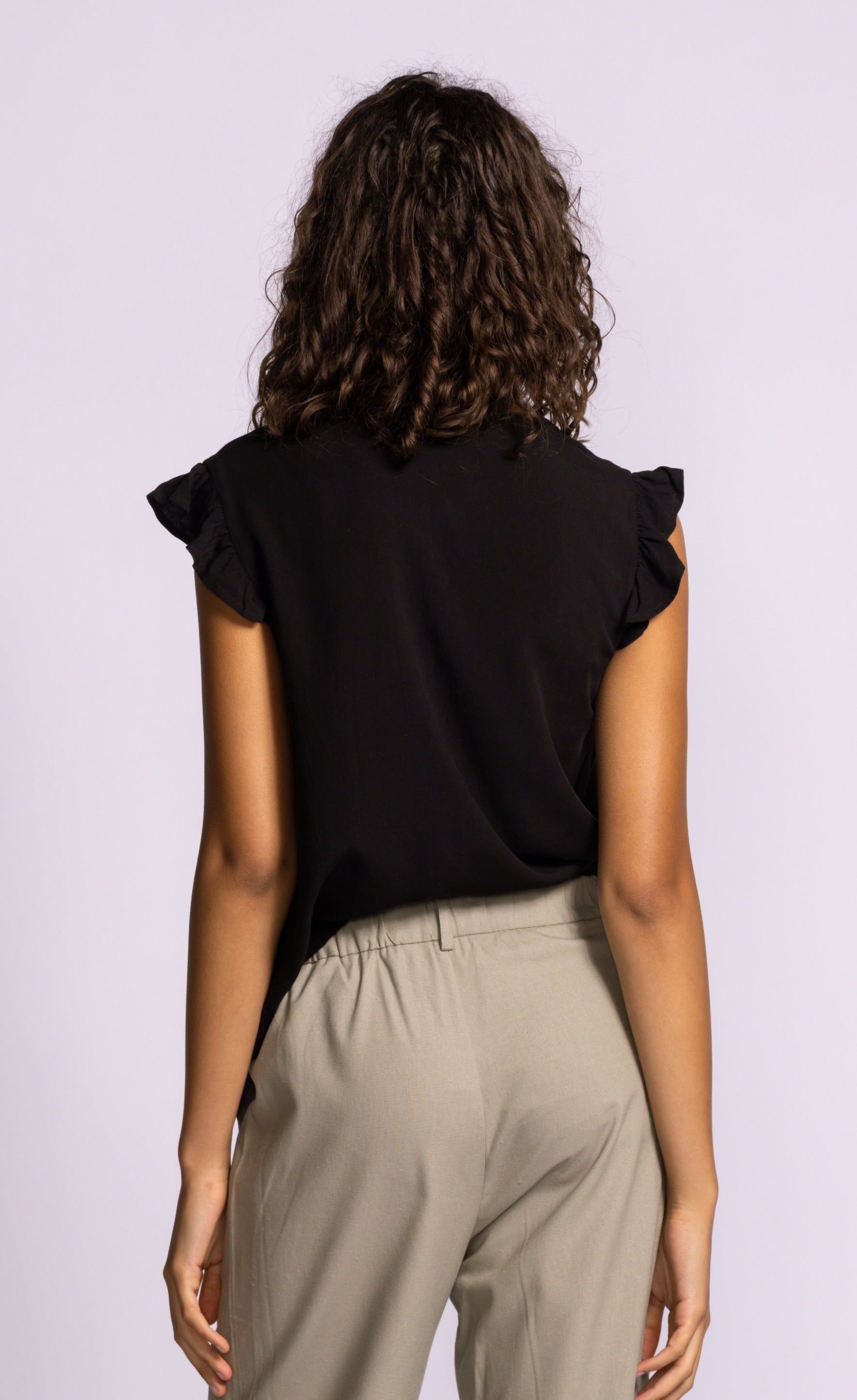 Pink Martini Lizzy Top Flutter Sleeve Blouse