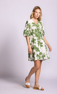 Pink Martini Bakman Dress Printed Puff Sleeve Mini