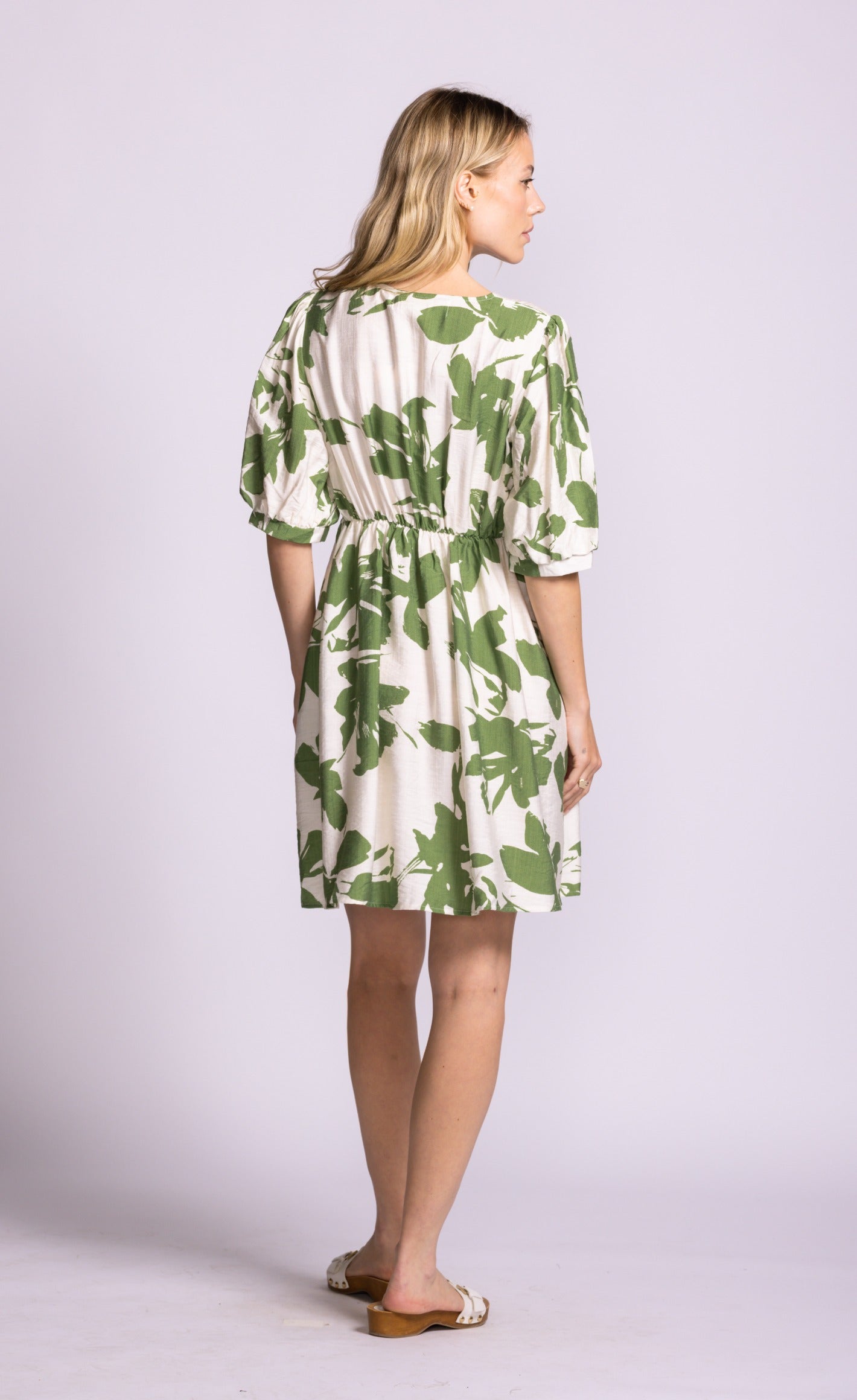 Pink Martini Bakman Dress Printed Puff Sleeve Mini