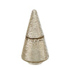 Indaba Shimmer Tree Candle in silver — large size with textured glass lid on, Lemonberry Aurora.