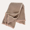 Indaba waffle throw in soft blush pink with thick textured waffle weave and fringe — Lemonberry Aurora
