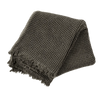 Indaba waffle throw in grey with thick textured weave and fringe edges — Lemonberry Aurora