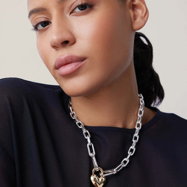 Jenny Bird Padlock Heart Pendant Necklace