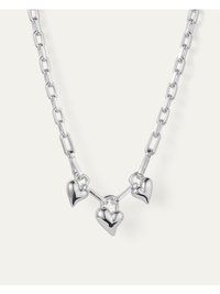 Jenny Bird Padlock Triple Heart Pendant Necklace