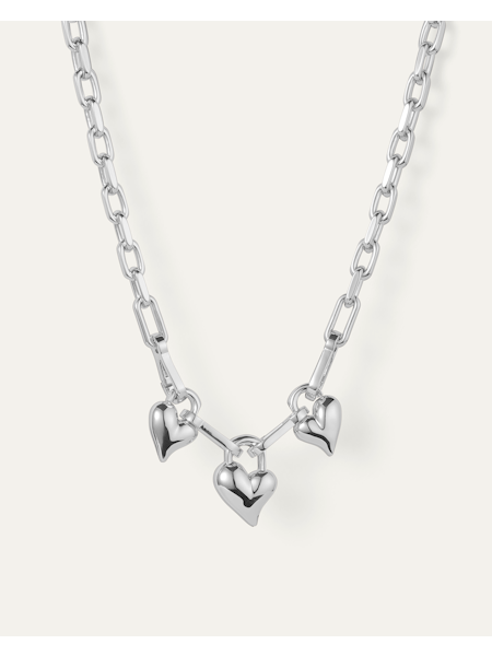 Jenny Bird Padlock Triple Heart Pendant Necklace