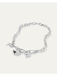 Jenny Bird Padlock Triple Heart Pendant Necklace