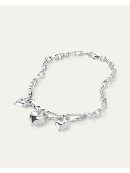 Jenny Bird Padlock Triple Heart Pendant Necklace
