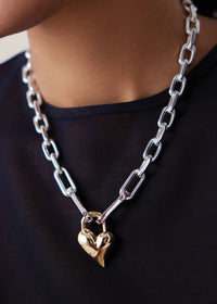 Jenny Bird Padlock Heart Pendant Necklace