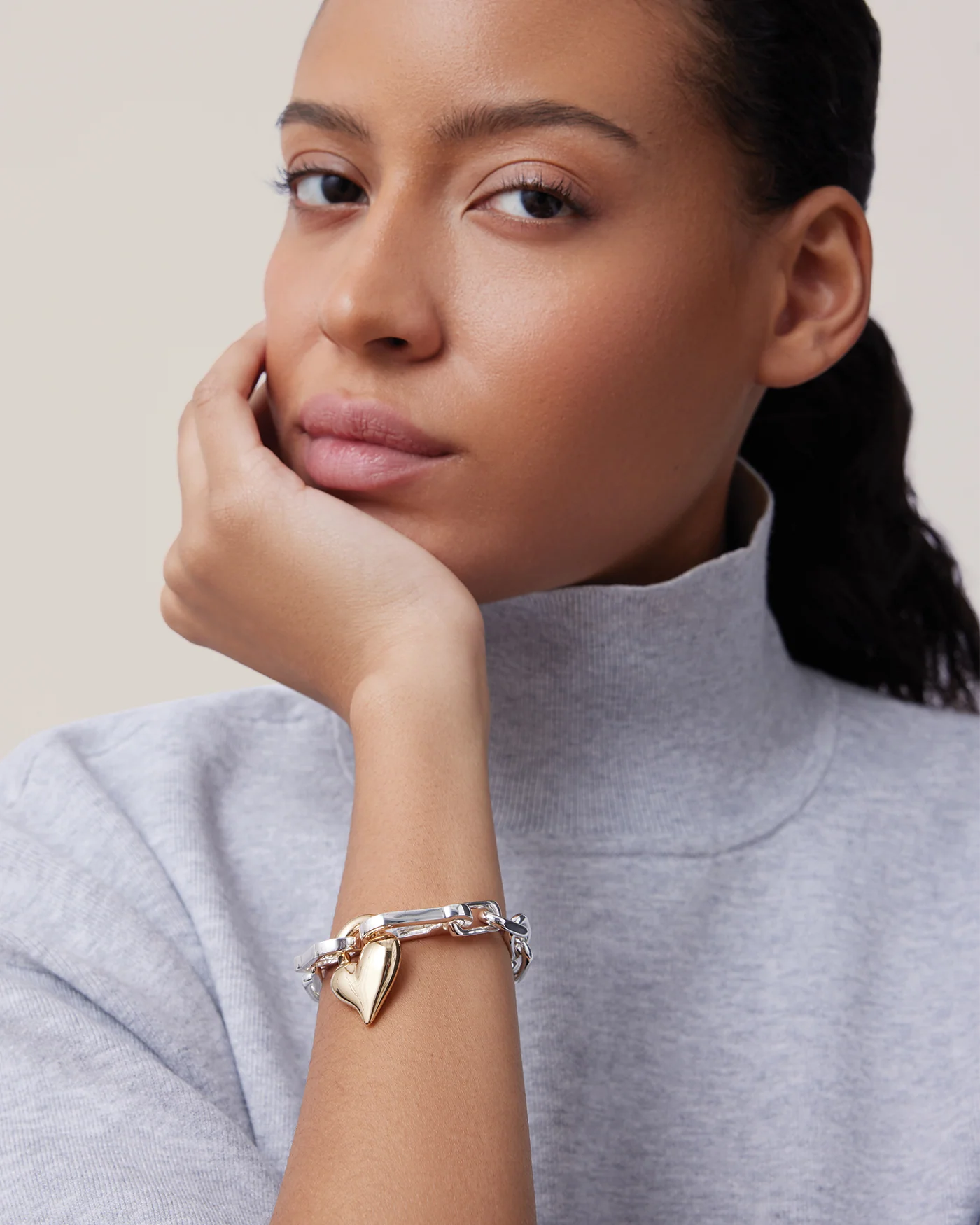 Padlock Heart Chain Bracelet by Jenny Bird