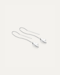 Jenny Bird Puffy Heart Threader Earrings – High-Polish Gold