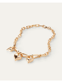 Jenny Bird Padlock Triple Heart Pendant Necklace