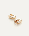 Puffy u-link earrings white background different angle - Lemonberry.ca