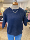 Navy Jenna top by Melissa Nepton on a mannequin in Lemonberry.