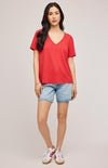 Jennifer Tee by Gentle Fawn, front view in soft 100% cotton with V-neck