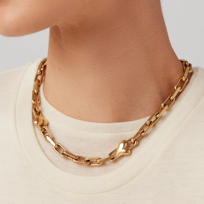 Jenny Bird Art Heart Chain Necklace
