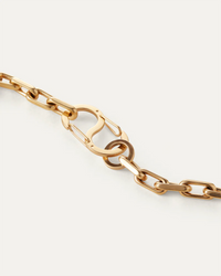 S-clasp closure detail on Jenny Bird Art Heart Chain Necklace in gold