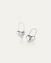 Jenny Bird Celeste Heart Earrings in silver, front view, Lemonberry Aurora.
