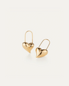 Jenny Bird Celeste Heart Earrings in gold, front view, Lemonberry Aurora.