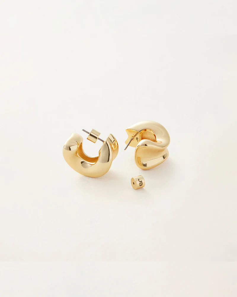 Jenny Bird Chunky Doune Hoop Earrings in 14K gold plated brass — Lemonberry Aurora display