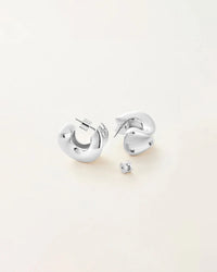 Jenny Bird Chunky Doune Hoop Earrings in silver plated brass — Lemonberry Aurora display