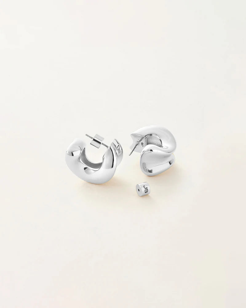 Jenny Bird Chunky Doune Hoop Earrings in silver plated brass — Lemonberry Aurora display