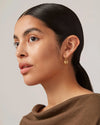 Jenny Bird Colette Hoop Small Earrings in gold — worn on model, Lemonberry Aurora.