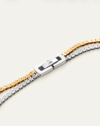 Jenny Bird Double Amalfi two-tone necklace clasp detail Lemonberry Aurora