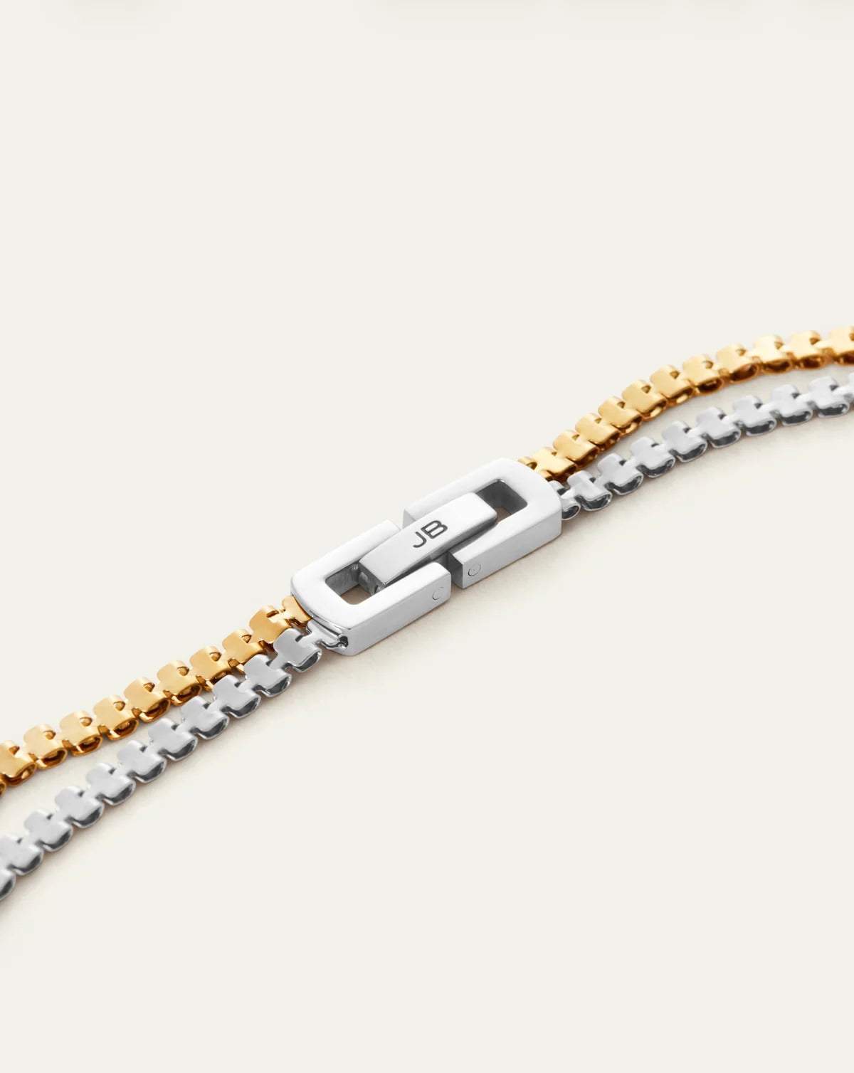 Jenny Bird Double Amalfi two-tone necklace clasp detail Lemonberry Aurora