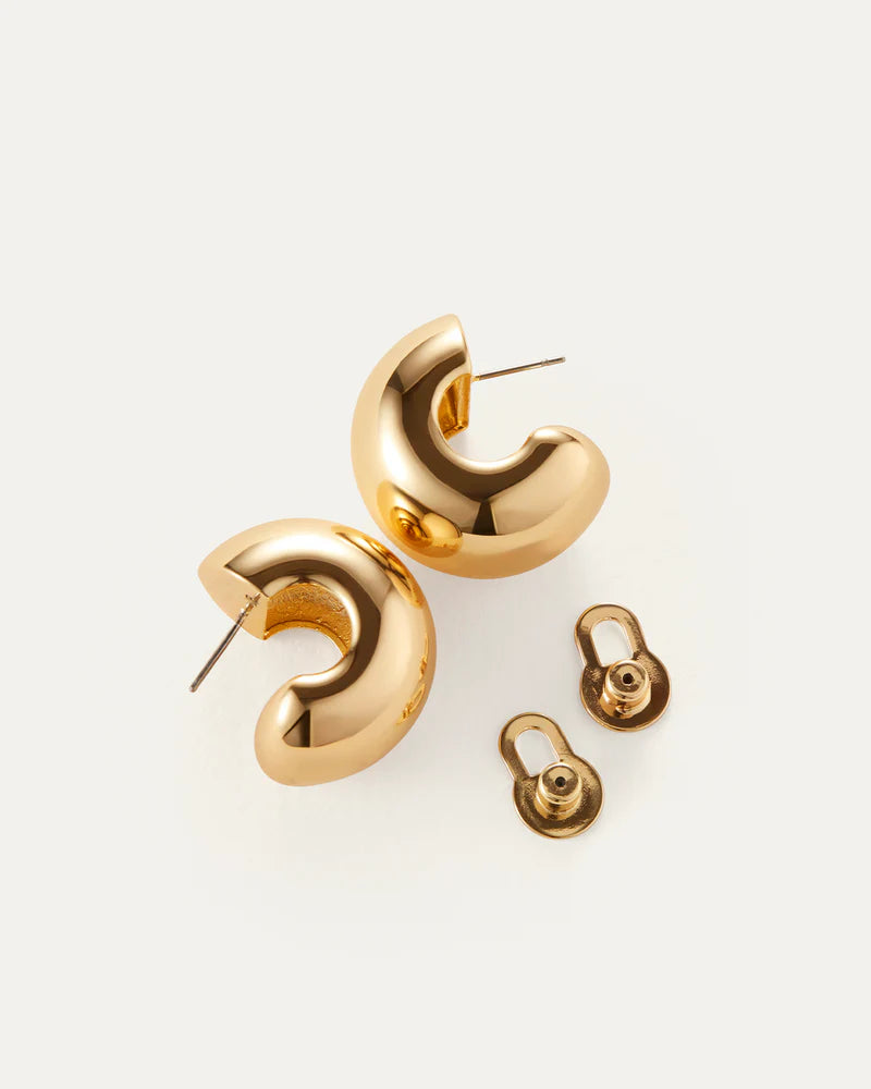 Jenny Bird Gemma Hoop Earrings in 14K gold plated brass — Lemonberry Aurora close-up