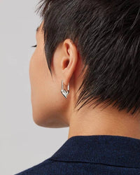 Jenny Bird Jewelry Padlock Heart Huggie Earrings available at Lemonberry Boutique Aurora