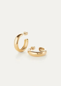 Jenny Bird Staple Hoops Medium Gold or Silver Sculptural Hoop Earrings
