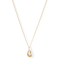 Jenny Bird Mini Egret Pendant Necklace in gold — hanging display, Lemonberry Aurora.