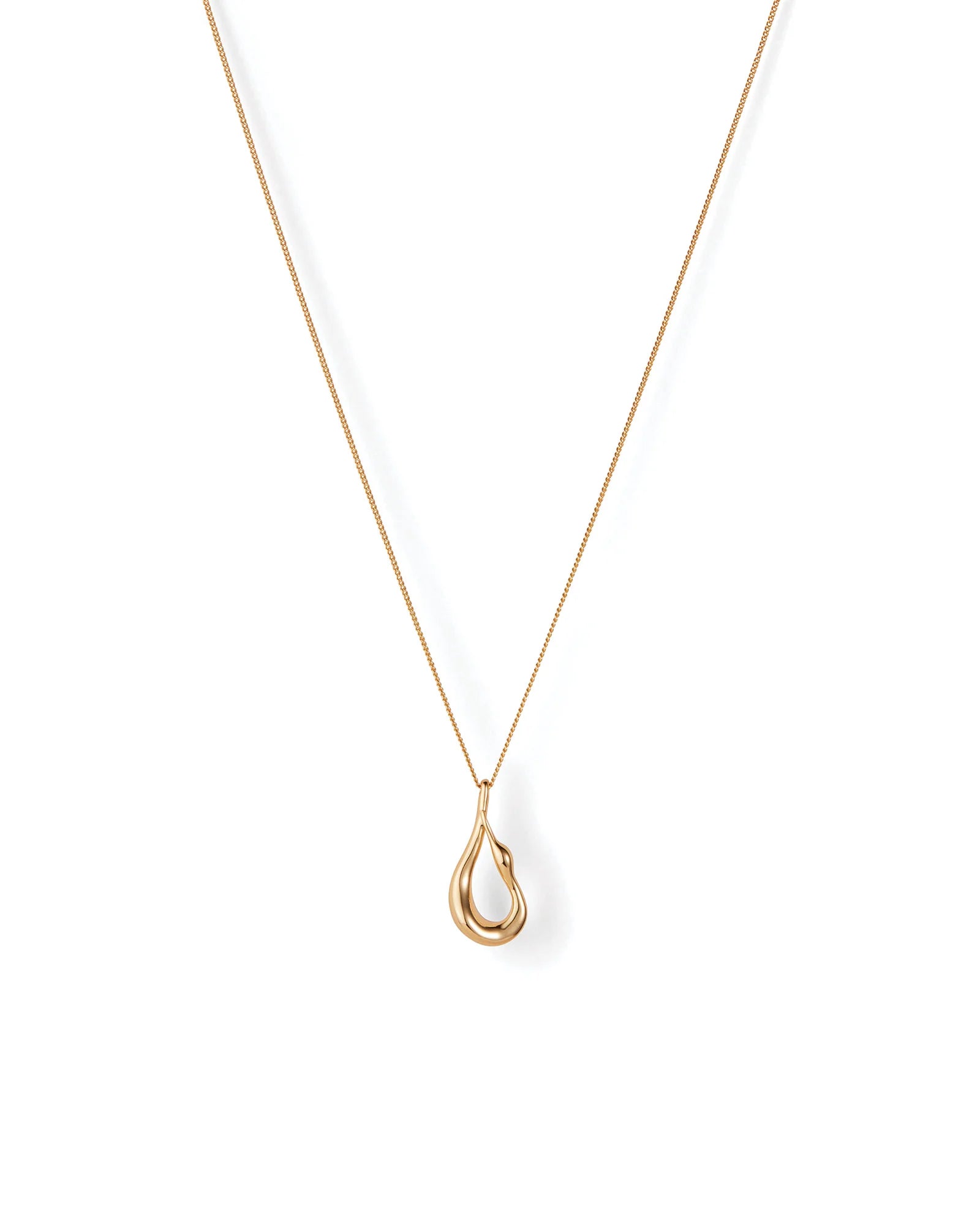 Jenny Bird Mini Egret Pendant Necklace in gold — hanging display, Lemonberry Aurora.