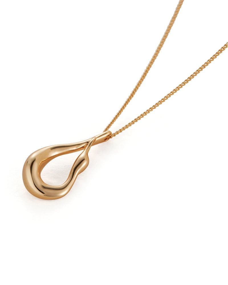 Jenny Bird Mini Egret Pendant Necklace in gold — pendant close-up, Lemonberry Aurora.