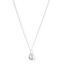Jenny Bird Mini Egret Pendant Necklace in silver — hanging display, Lemonberry Aurora.