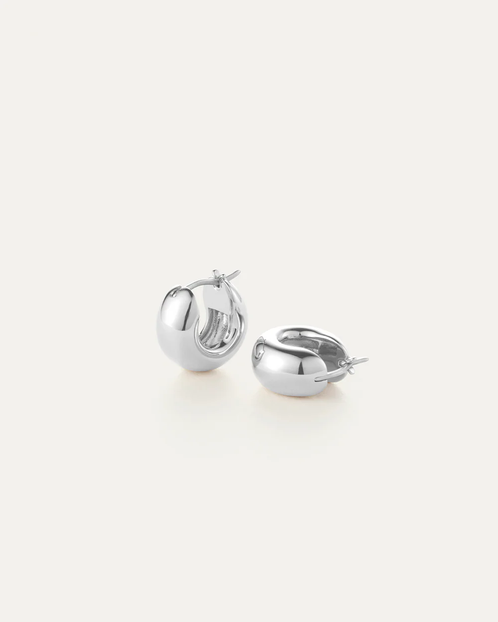 Back view of Jenny Bird Mini Tome silver earrings showing hinge closure, Lemonberry Boutique Aurora