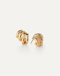 Jenny Bird Monroe Earrings Gold close-up detail view at Lemonberry Aurora