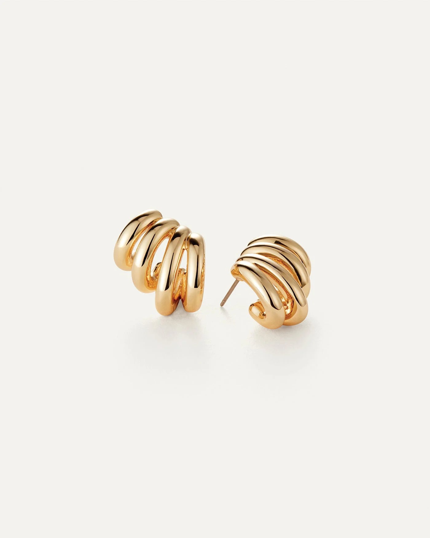 Jenny Bird Monroe Earrings Gold close-up detail view at Lemonberry Aurora