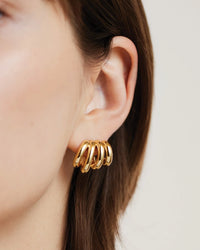 Jenny Bird Monroe Earrings Gold worn on model at Lemonberry Aurora