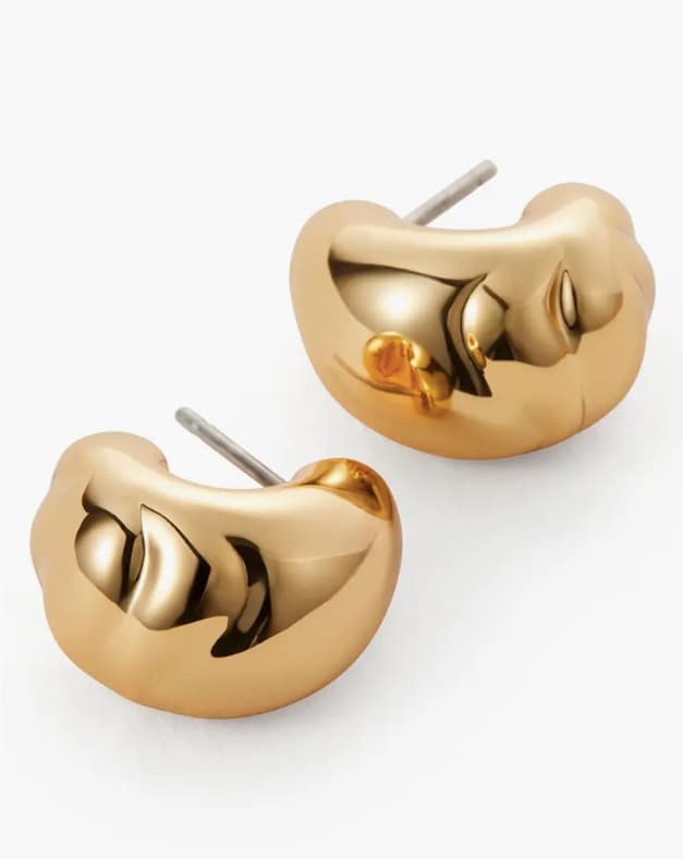 Jenny Bird Nelle Small Hoop Earrings in gold flat lay