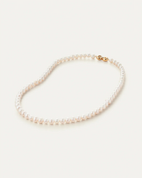 Jenny Bird Noa necklace freshwater pearl strand flat lay view Lemonberry Aurora
