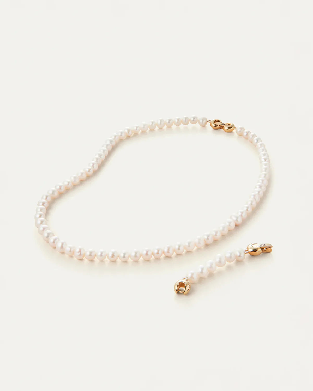 Jenny Bird Noa necklace freshwater pearl strand clasp detail view Lemonberry Aurora