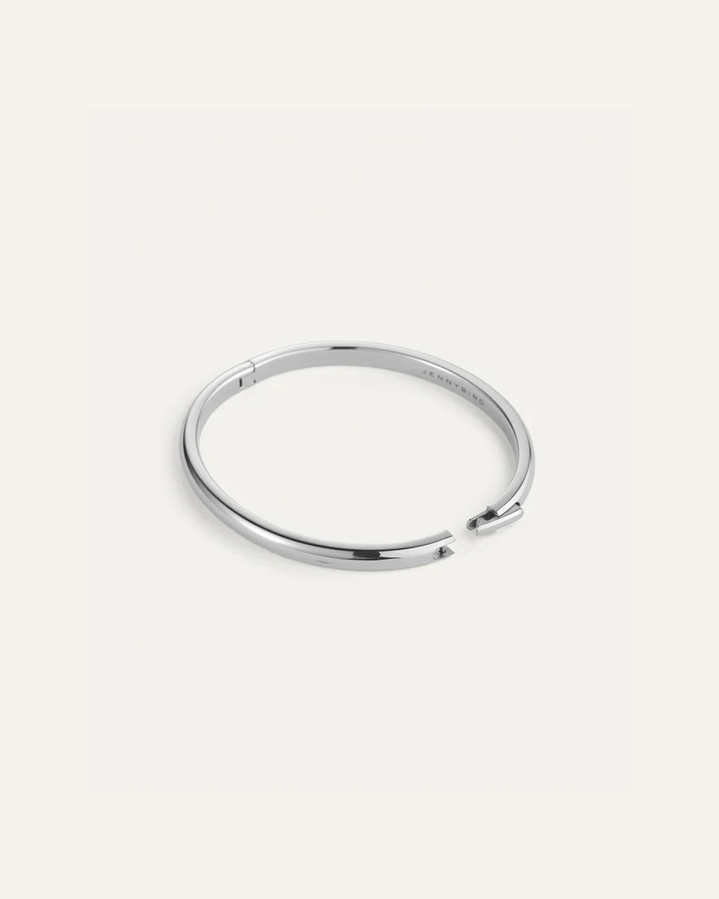 Jenny Bird Remi silver bangle open closure detail Lemonberry Aurora